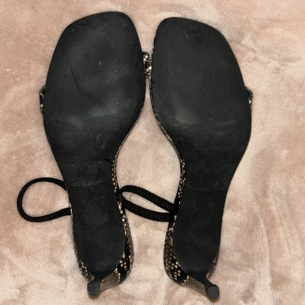 Jeffrey Campbell Black and Brown Snakeskin Slide Sandals - Picture 4 of 7
